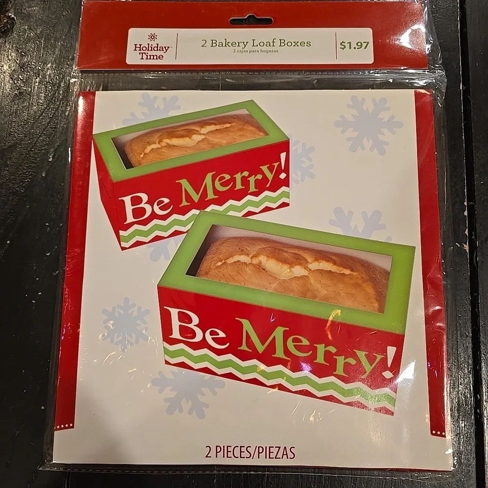 Christmas Bakery Boxes Holiday Loaf‎ Pan Treat Boxes Be Merry 12 Ct  6 pks NEW